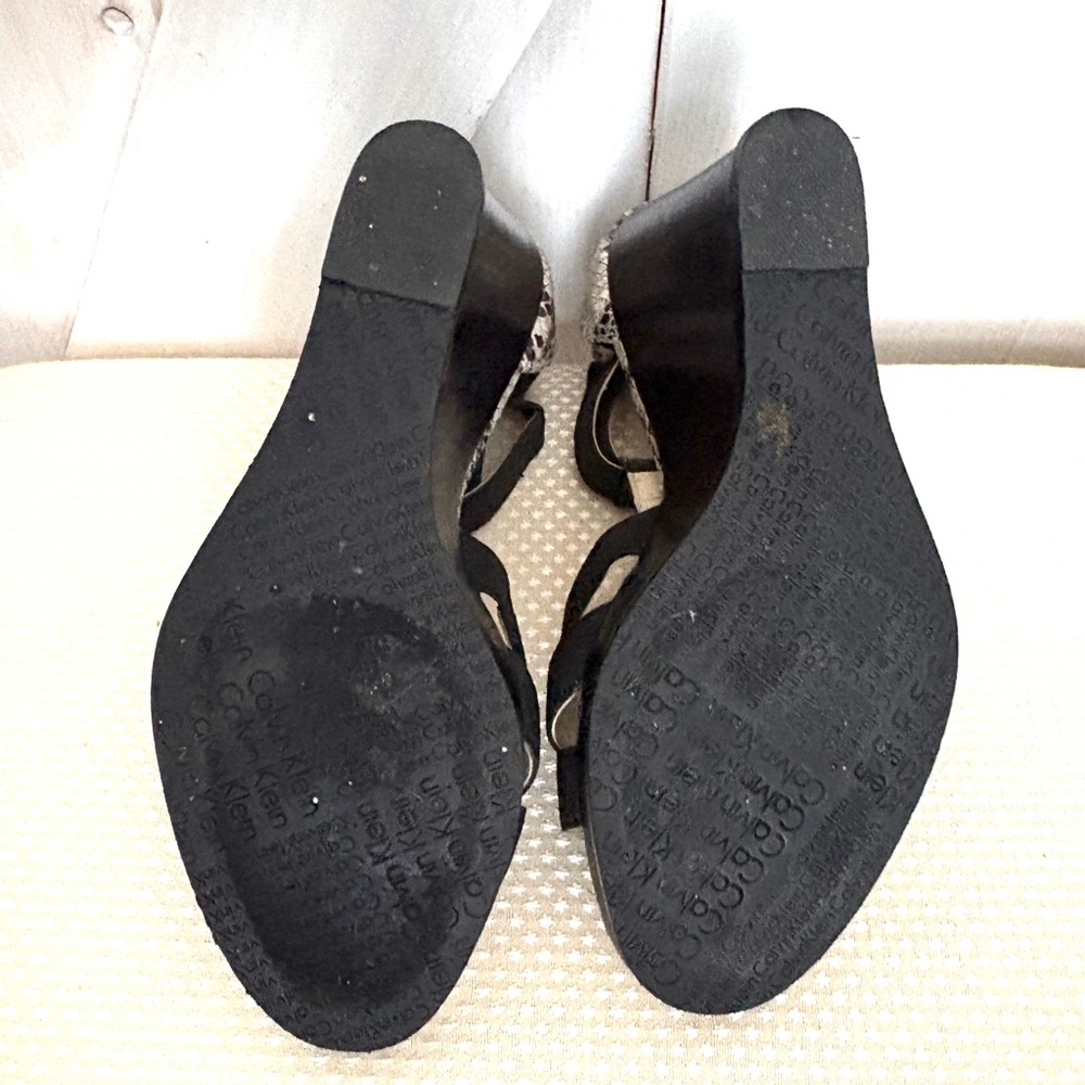 Calvin Klein Python Print Black Wedge Sandals - image 6